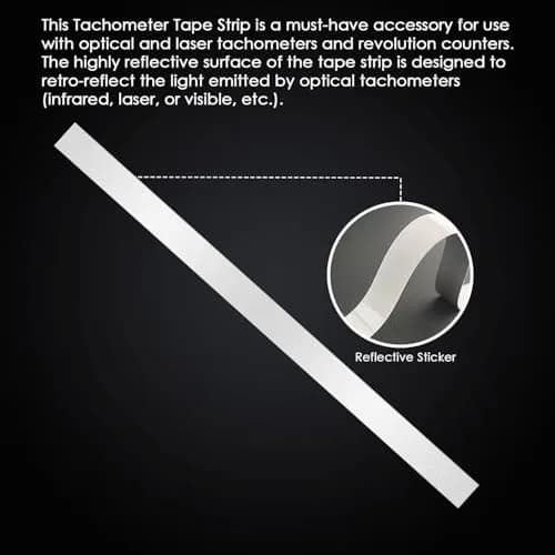 Thsinde Reflective Tape Strips for Photo Tachometers - 20 Pieces, 10x200mm | Essential for Non-Contact RPM Readings thumbnail 3