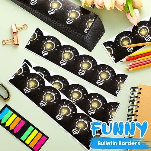 Chivao Light Bulb Bulletin Board Borders 60ft (18.3m) | Chalkboard Style Classroom Decor thumbnail 3