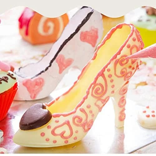 TUKE 3D Polycarbonate Chocolate Mold with Clips High Heel Shoe | Food Grade Candy & Cake Decoration (L 7.8 x 6.8 x 2.88inch) thumbnail 7