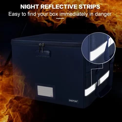 ENGPOW Fireproof Document Box with Lock, Blue, 33L (1.17 cu ft) | SGS Tested to 2000℉ thumbnail 7