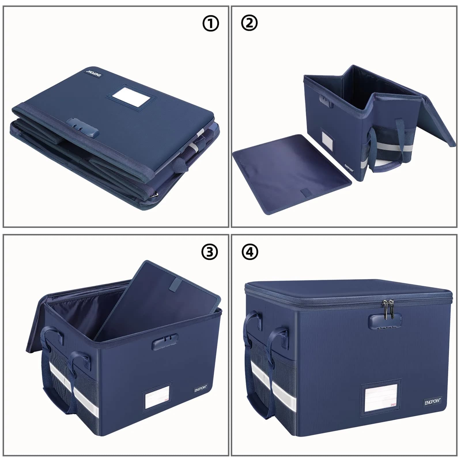 ENGPOW Fireproof Document Box with Lock, Blue, 33L (1.17 cu ft) | SGS Tested to 2000℉ - view 8