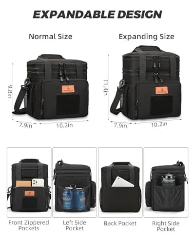 HSHRISH Expandable Lunch Box for Men Large Capacity Waterproof Insulated Bag 15L thumbnail 2