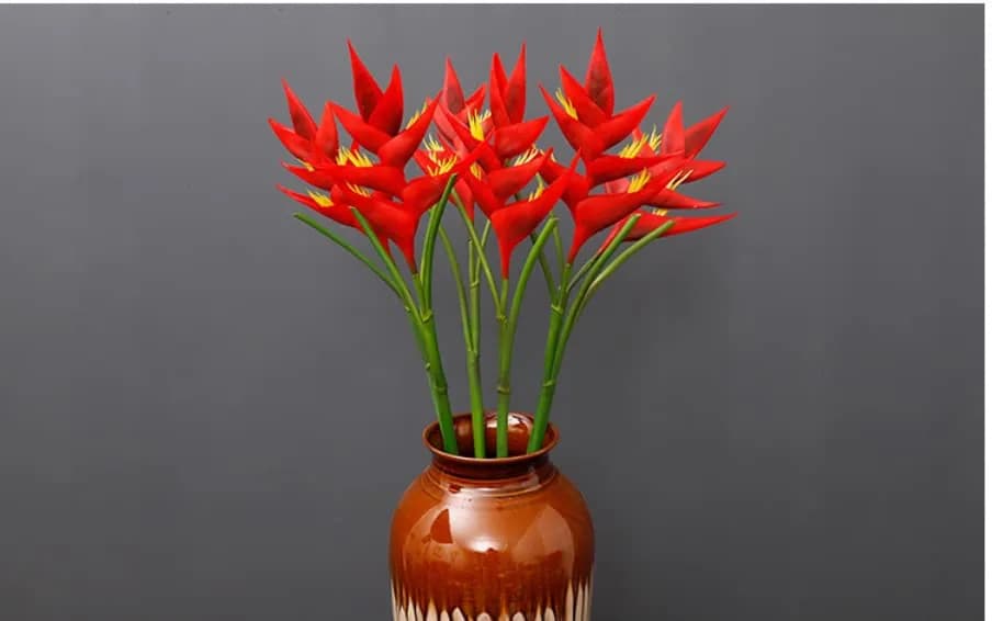 Rikyo Red Bird of Paradise Artificial Flower Stem 86cm (34in) | Realistic Silk-Blend Foliage for Home Decor thumbnail 9
