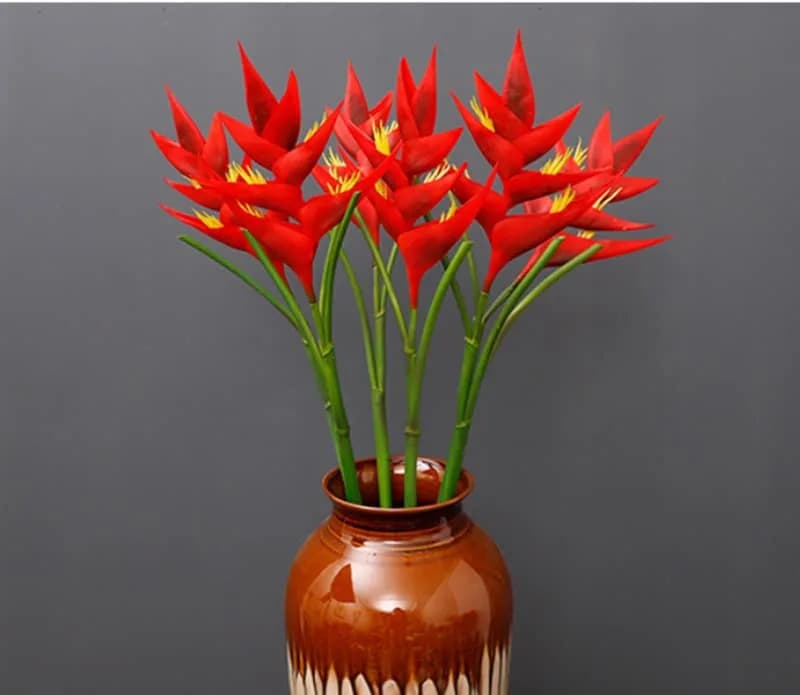 Rikyo Red Bird of Paradise Artificial Flower Stem 86cm (34in) | Realistic Silk-Blend Foliage for Home Decor thumbnail 3