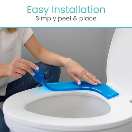 Vive Gel Toilet Seat Cushion Cover - Raised Padded Riser Cushion | Soft Silicone Comfort, Universal Fit, Waterproof (14.25” x 6.89” x 0.59”) thumbnail 6