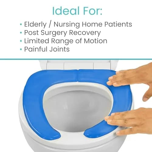 Vive Gel Toilet Seat Cushion Cover - Raised Padded Riser Cushion | Soft Silicone Comfort, Universal Fit, Waterproof (14.25” x 6.89” x 0.59”) thumbnail 8