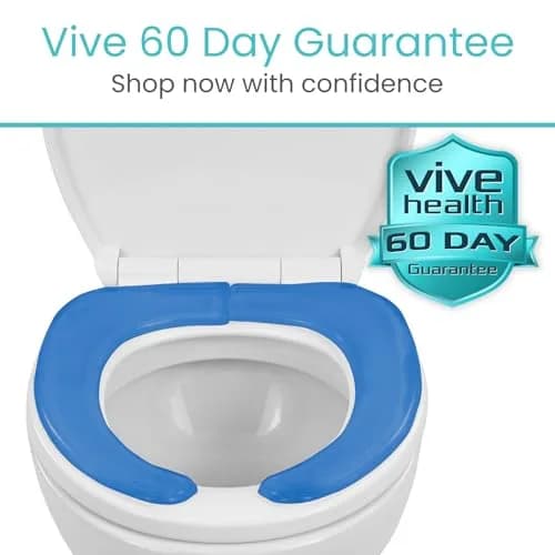 Vive Gel Toilet Seat Cushion Cover - Raised Padded Riser Cushion | Soft Silicone Comfort, Universal Fit, Waterproof (14.25” x 6.89” x 0.59”) thumbnail 9