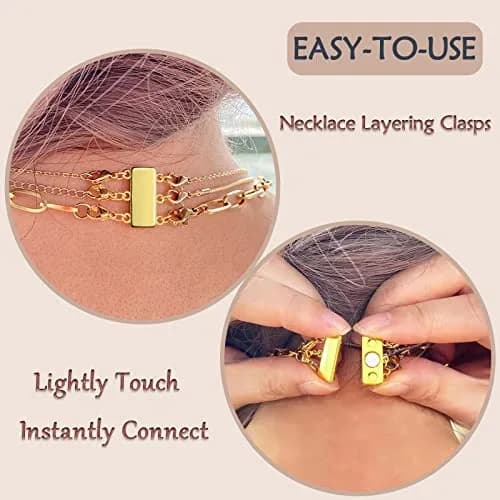 OHINGLT Magnetic Necklace Layering Clasps 2-Pack (0.59 in & 0.79 in) | Easy Slide Lock Connector for Multi-Strand Chains thumbnail 2
