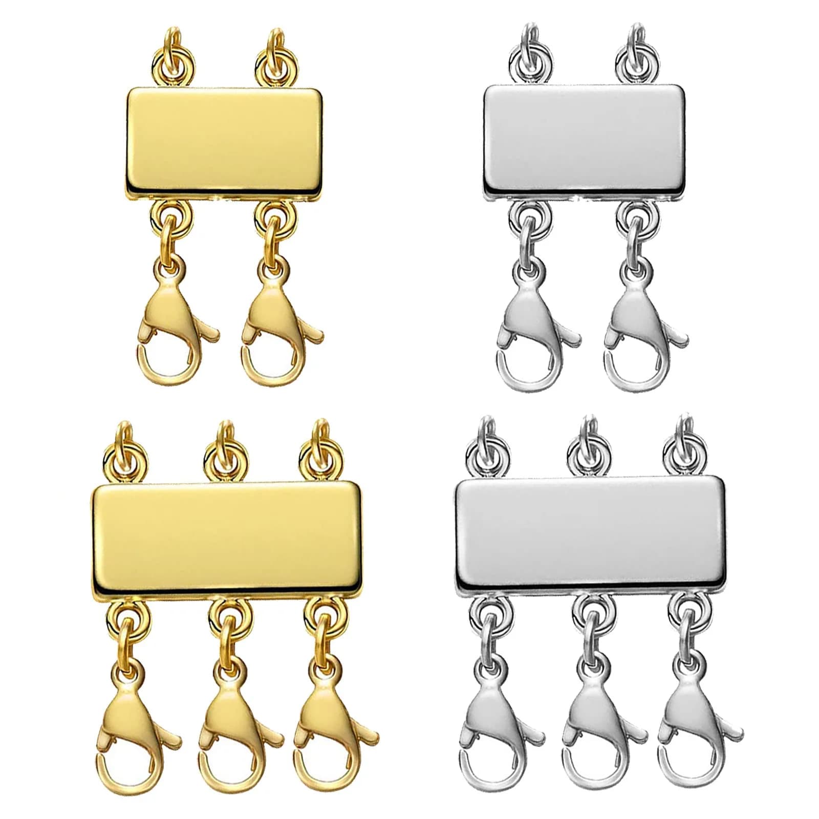 OHINGLT Magnetic Necklace Layering Clasps 2-Pack (0.59 in & 0.79 in) | Easy Slide Lock Connector for Multi-Strand Chains - main product image