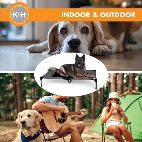 K&H Pet Products Outdoor Elevated Dog Bed Cooling Raised Cot Charcoal XL 50x32in | Breathable Mesh for All-Season Comfort thumbnail 6