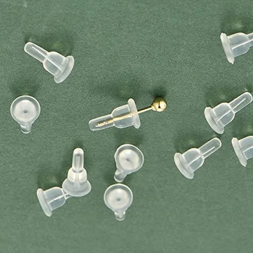 Gaprumi Clear Silicone Earring Backs 50pcs (10mm Height x 6mm Diameter) | Hypoallergenic Earring Safety Pads thumbnail 4