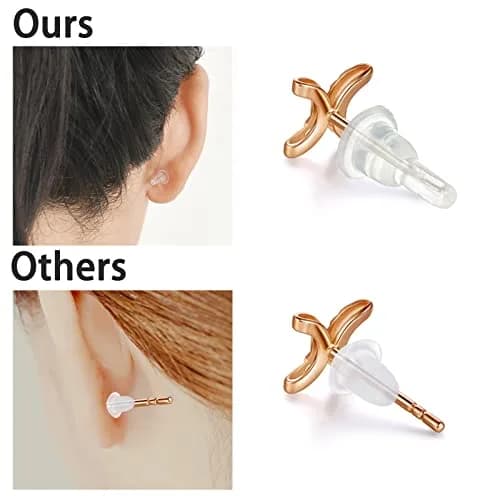 Gaprumi Clear Silicone Earring Backs 50pcs (10mm Height x 6mm Diameter) | Hypoallergenic Earring Safety Pads thumbnail 2