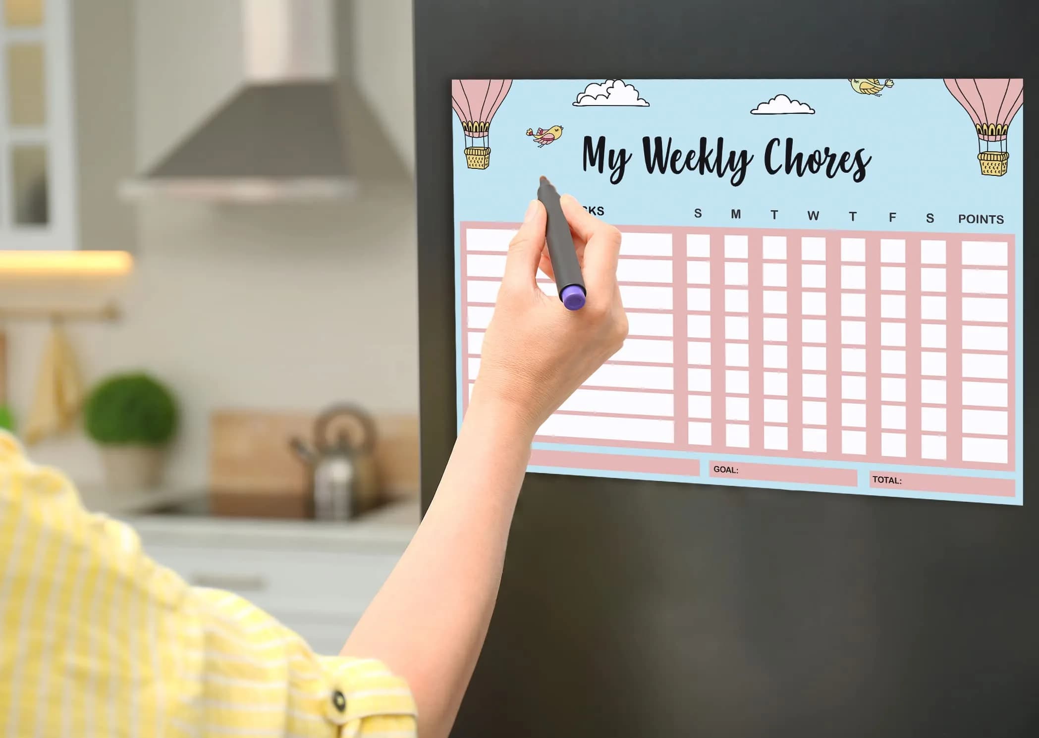 Inkdotpot Magnetic Chore Chart 8.5x11 Inches | Organize Family Chores with Dry Erase Board - view 6
