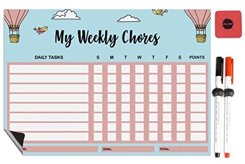 Inkdotpot Magnetic Chore Chart 8.5x11 Inches | Organize Family Chores with Dry Erase Board thumbnail 1
