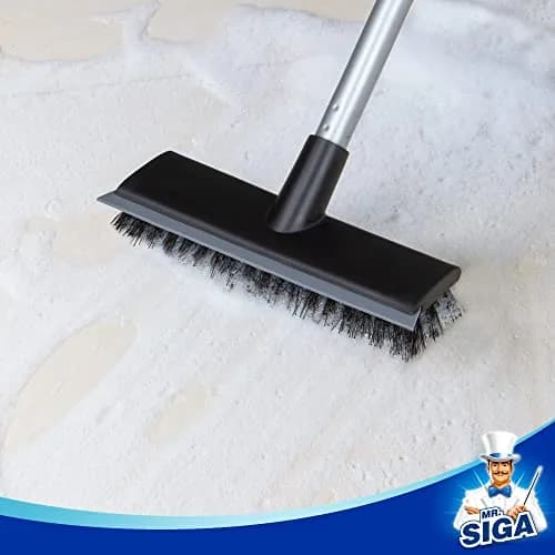 MR.SIGA Floor Scrub Brush with Long Handle & Squeegee, 22.1cm Head | Scrubbing Tools for Tile & Bathroom thumbnail 7