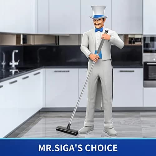 MR.SIGA Floor Scrub Brush with Long Handle & Squeegee, 22.1cm Head | Scrubbing Tools for Tile & Bathroom thumbnail 2