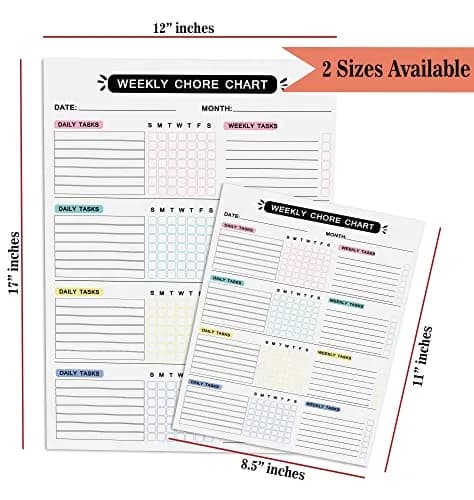 Inkdotpot Magnetic Weekly Chore Chart 12" x 17" (30.5cm x 43.2cm) | Organize Family Chores with Dry Erase Board thumbnail 4