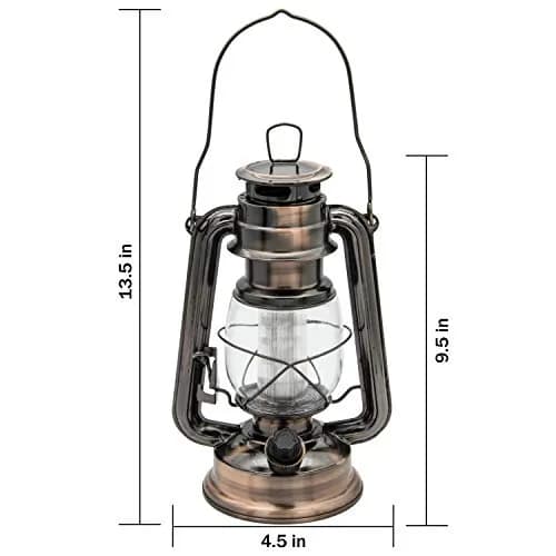 YAKii Vintage LED Lantern Metal Hanging Hurricane 2 Pack | 12 LED Dimmer Switch Cold White Battery Operated Indoor Camping Lighting Outdoor thumbnail 4