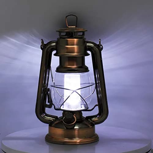 YAKii Vintage LED Lantern Metal Hanging Hurricane 2 Pack | 12 LED Dimmer Switch Cold White Battery Operated Indoor Camping Lighting Outdoor thumbnail 3