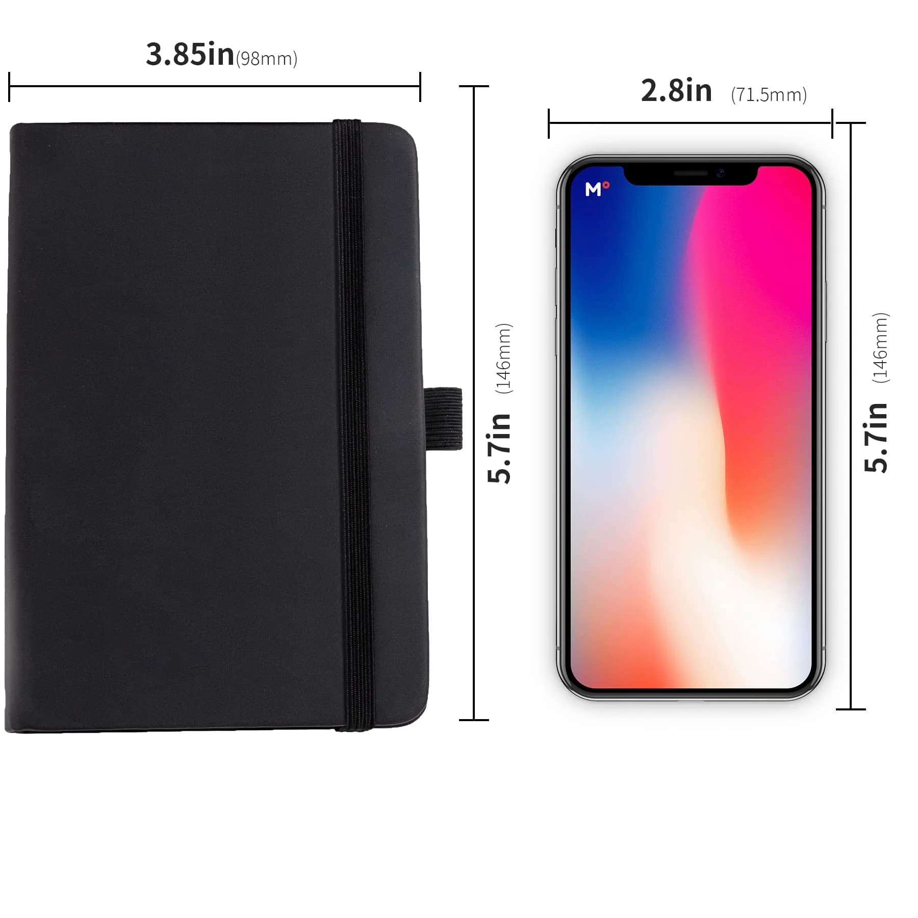Animusphere Black 2-Pack Pocket Notebook 10.2 x 14.5 cm (4 x 5.7 inches) | Soft Leather Cover, 200 Pages - view 7
