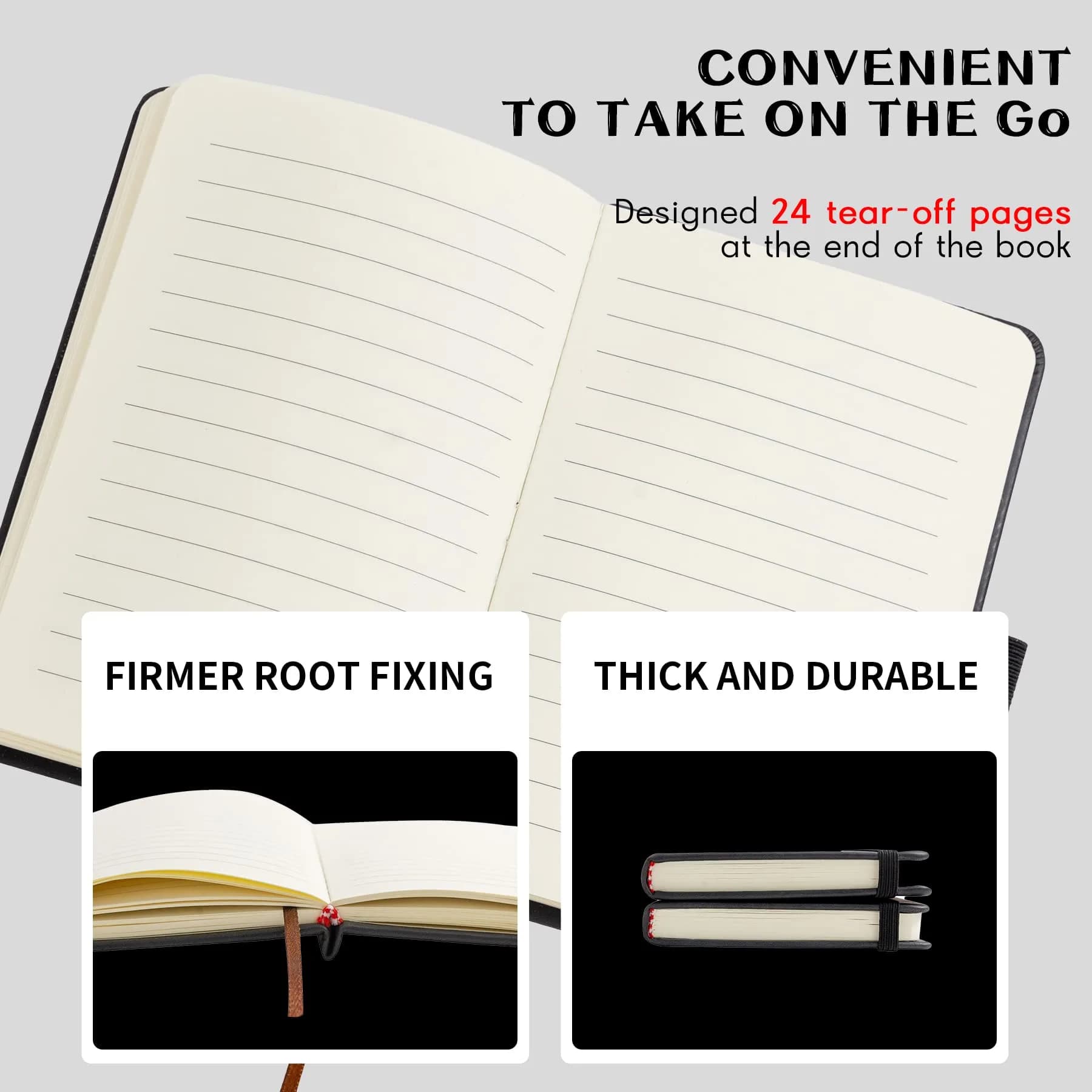 Animusphere Black 2-Pack Pocket Notebook 10.2 x 14.5 cm (4 x 5.7 inches) | Soft Leather Cover, 200 Pages - view 4