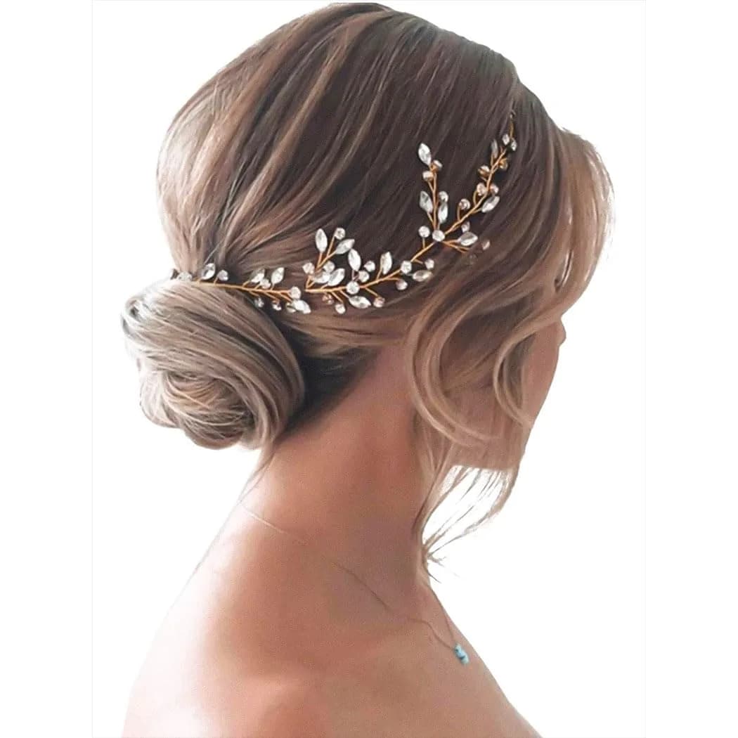 JAKAWIN Rhinestone Wedding Hair Piece Bridal Hair Accessories for Women 45 cm (17.7 in) | Elegant Crystal Hair Vine - main product image