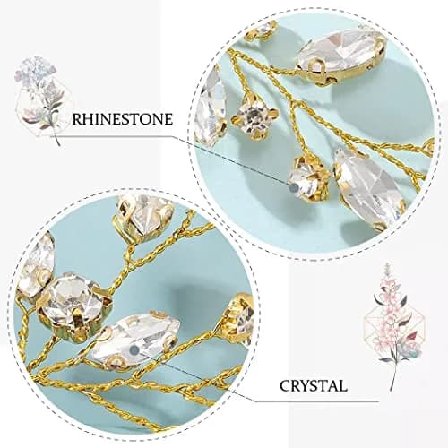 JAKAWIN Rhinestone Wedding Hair Piece Bridal Hair Accessories for Women 45 cm (17.7 in) | Elegant Crystal Hair Vine thumbnail 6