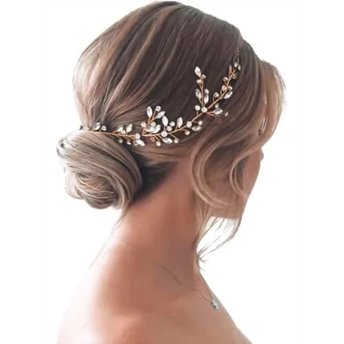 JAKAWIN Rhinestone Wedding Hair Piece Bridal Hair Accessories for Women 45 cm (17.7 in) | Elegant Crystal Hair Vine thumbnail 1