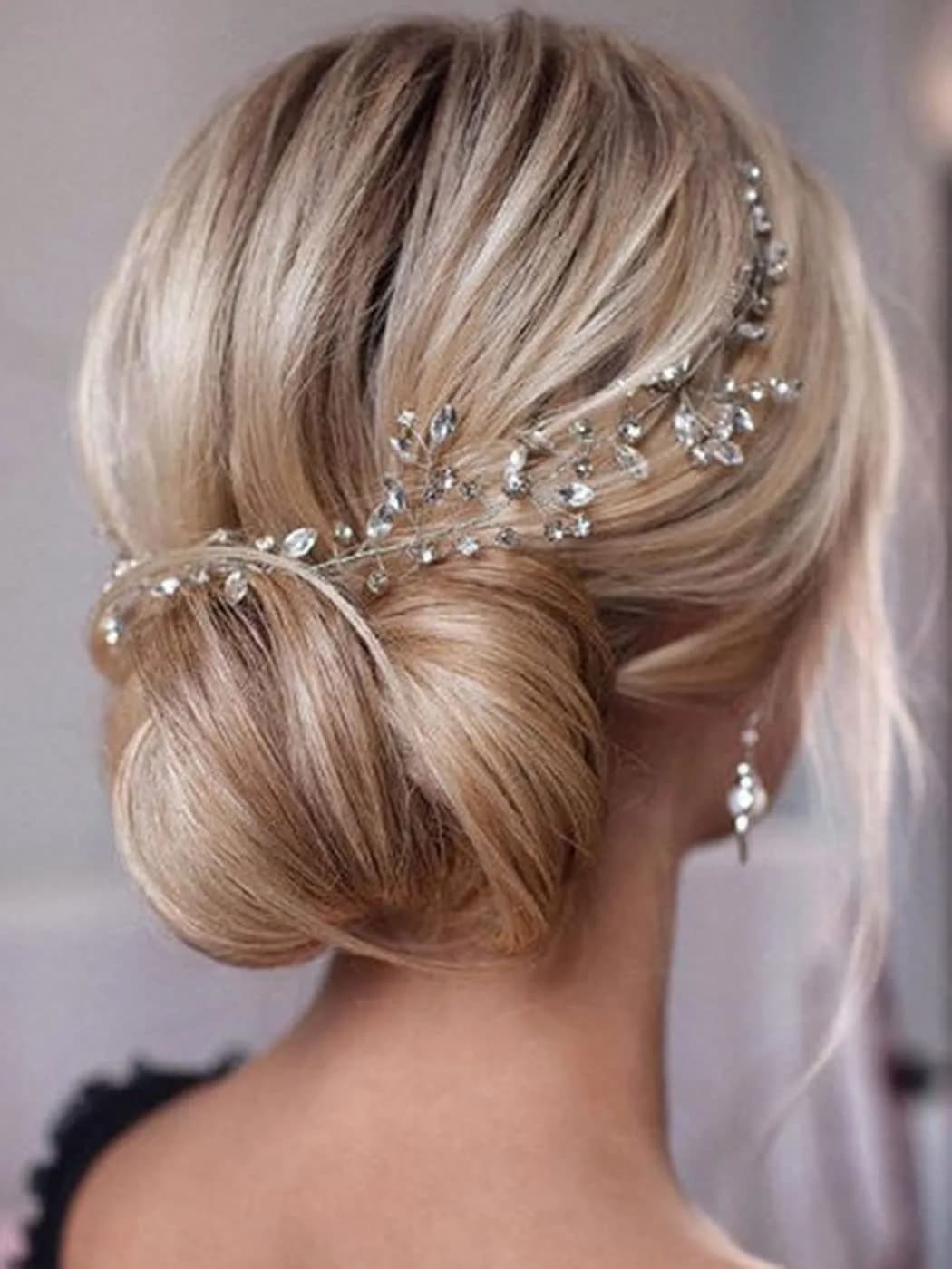 JAKAWIN Rhinestone Wedding Hair Piece Bridal Hair Accessories for Women 45 cm (17.7 in) | Elegant Crystal Hair Vine - view 3