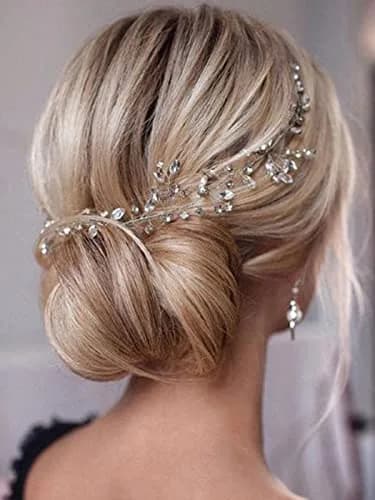JAKAWIN Rhinestone Wedding Hair Piece Bridal Hair Accessories for Women 45 cm (17.7 in) | Elegant Crystal Hair Vine thumbnail 3