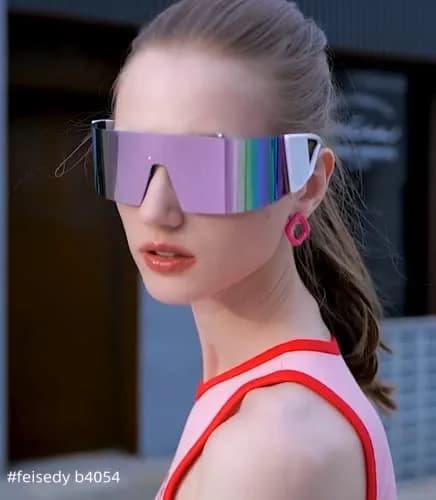 FEISEDY Futuristic Cyclops Visor Sunglasses for Men & Women | 70mm (2.76") Lens Width thumbnail 4