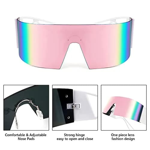 FEISEDY Futuristic Cyclops Visor Sunglasses for Men & Women | 70mm (2.76") Lens Width thumbnail 5