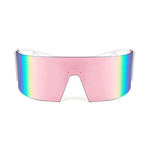 FEISEDY Futuristic Cyclops Visor Sunglasses for Men & Women | 70mm (2.76") Lens Width thumbnail 2