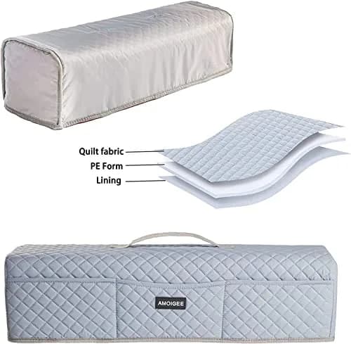 AMOIGEE Padded Dust Cover for Cricut Maker 4, Maker 3, Explore 3, Explore Air 2, Grey | 53cm (21") L x 17cm (6.5") W x 15cm (6") H thumbnail 4