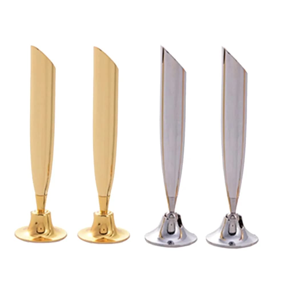 luzen 4pcs Desktop Pen Holder Metal Swivel Stand with Single Pen Display Gold Silver Home Office