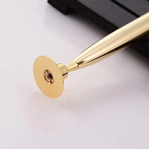 luzen 4pcs Desktop Pen Holder Metal Swivel Stand with Single Pen Display Gold Silver Home Office thumbnail 4