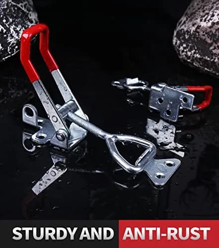 Vicuna R 4003 Toggle Latch Clamp 4-Pack, Heavy Duty Zinc-Plated Metal with Red Handle | 1320 Lbs Holding Capacity thumbnail 4