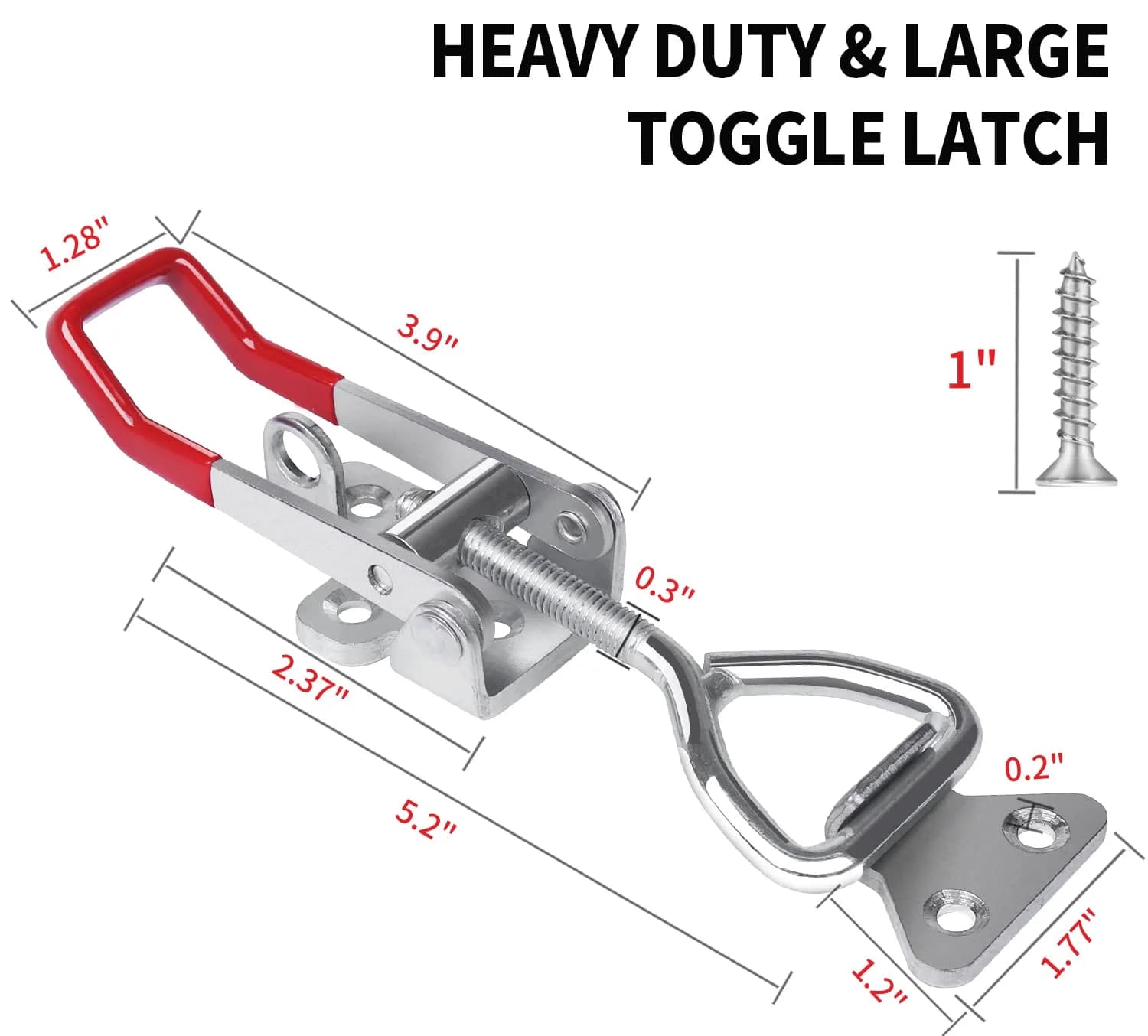 Vicuna R 4003 Toggle Latch Clamp 4-Pack, Heavy Duty Zinc-Plated Metal with Red Handle | 1320 Lbs Holding Capacity - view 5