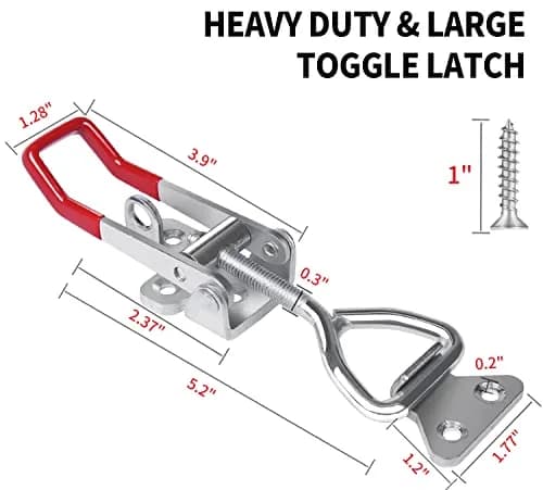 Vicuna R 4003 Toggle Latch Clamp 4-Pack, Heavy Duty Zinc-Plated Metal with Red Handle | 1320 Lbs Holding Capacity thumbnail 5