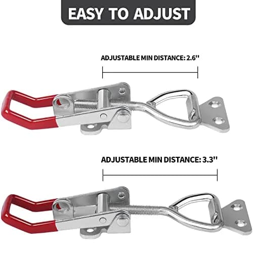 Vicuna R 4003 Toggle Latch Clamp 4-Pack, Heavy Duty Zinc-Plated Metal with Red Handle | 1320 Lbs Holding Capacity thumbnail 2