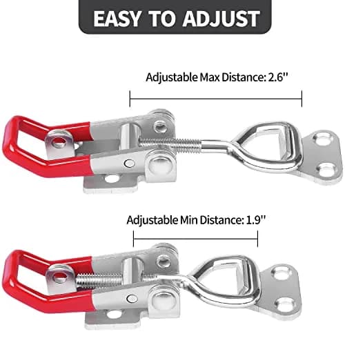 Vicuna R Heavy Duty Toggle Latch Clamp 4002 Red 2-Pack | 550 Lbs Holding Capacity thumbnail 2