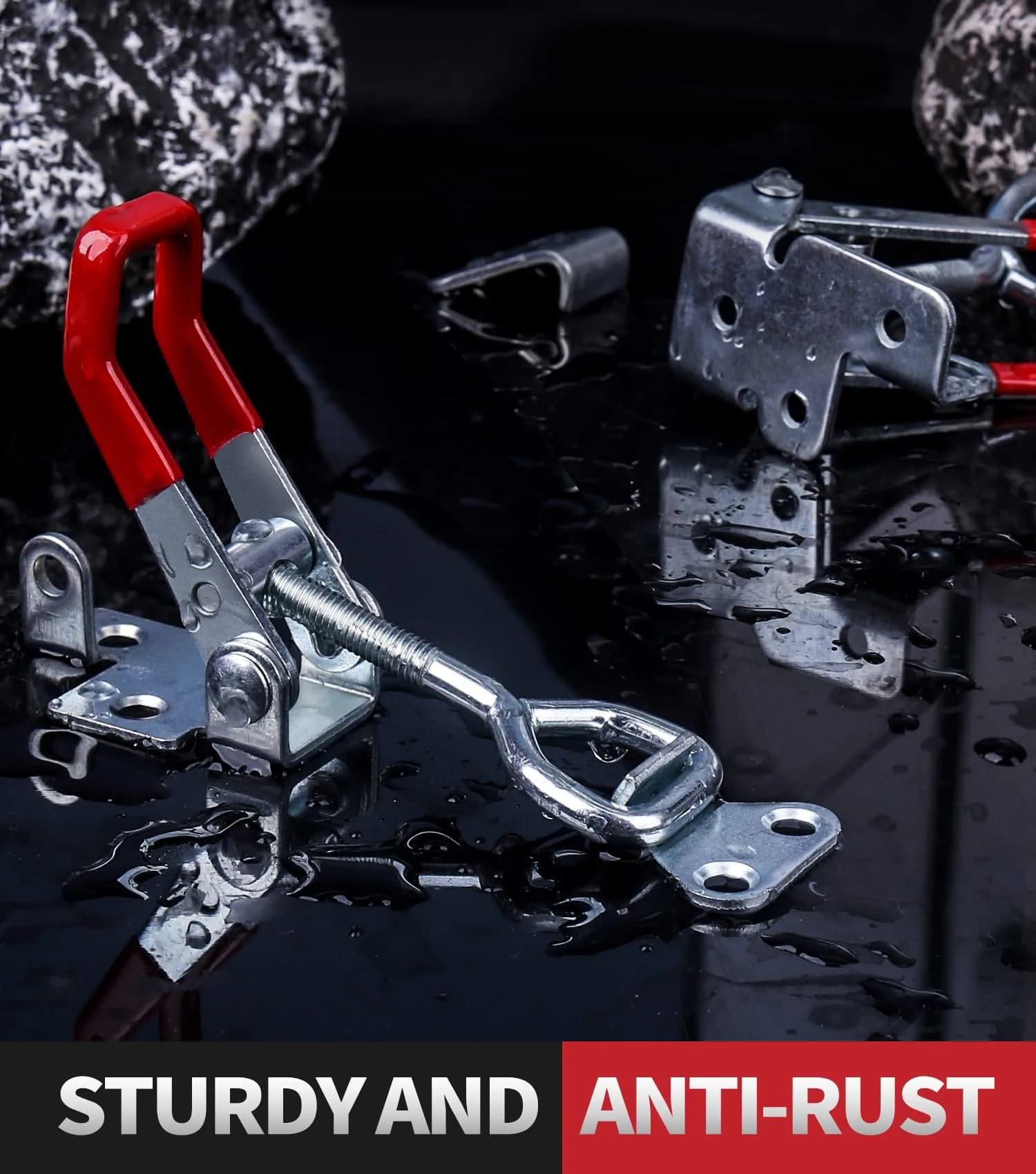 Vicuna R Heavy Duty Toggle Latch Clamp 4002 Red 2-Pack | 550 Lbs Holding Capacity - view 4