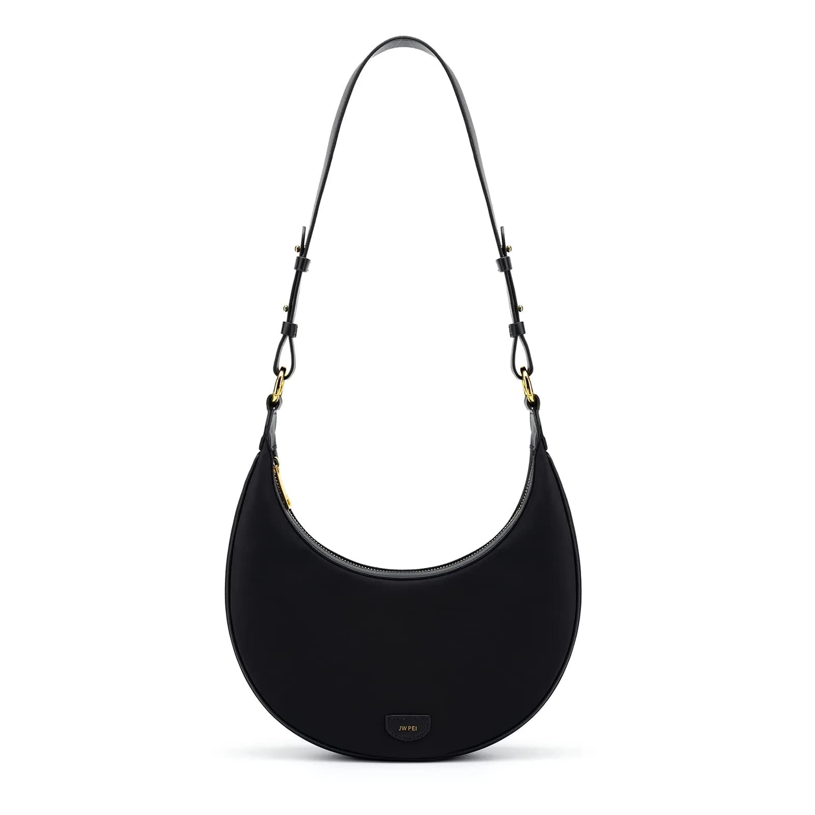 JW PEI Women's Carly Saddle Bag - Black - Medium | Classic Faux Leather Shoulder Bag — Black