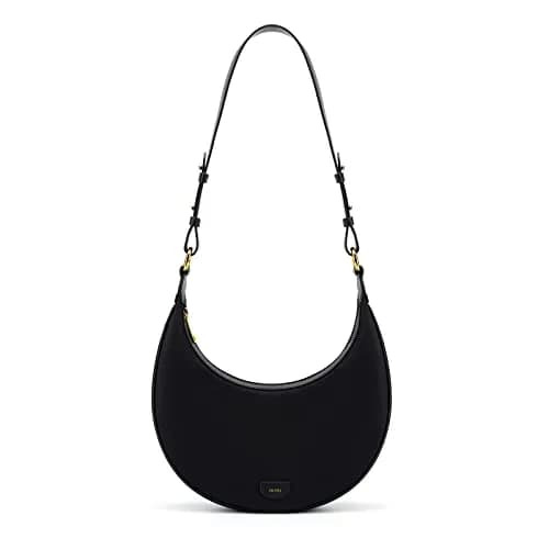 JW PEI Women's Carly Saddle Bag - Black - Medium | Classic Faux Leather Shoulder Bag thumbnail 1