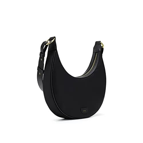 JW PEI Women's Carly Saddle Bag - Black - Medium | Classic Faux Leather Shoulder Bag thumbnail 5