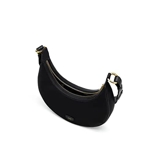 JW PEI Women's Carly Saddle Bag - Black - Medium | Classic Faux Leather Shoulder Bag thumbnail 6