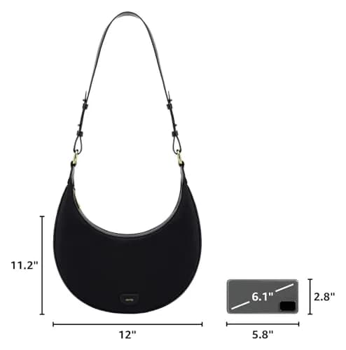 JW PEI Women's Carly Saddle Bag - Black - Medium | Classic Faux Leather Shoulder Bag thumbnail 3