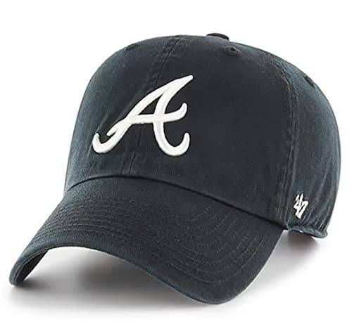 47 MLB Black White Clean Up Adjustable Hat Cap | One Size Fitted Baseball Cap for Adults thumbnail 1