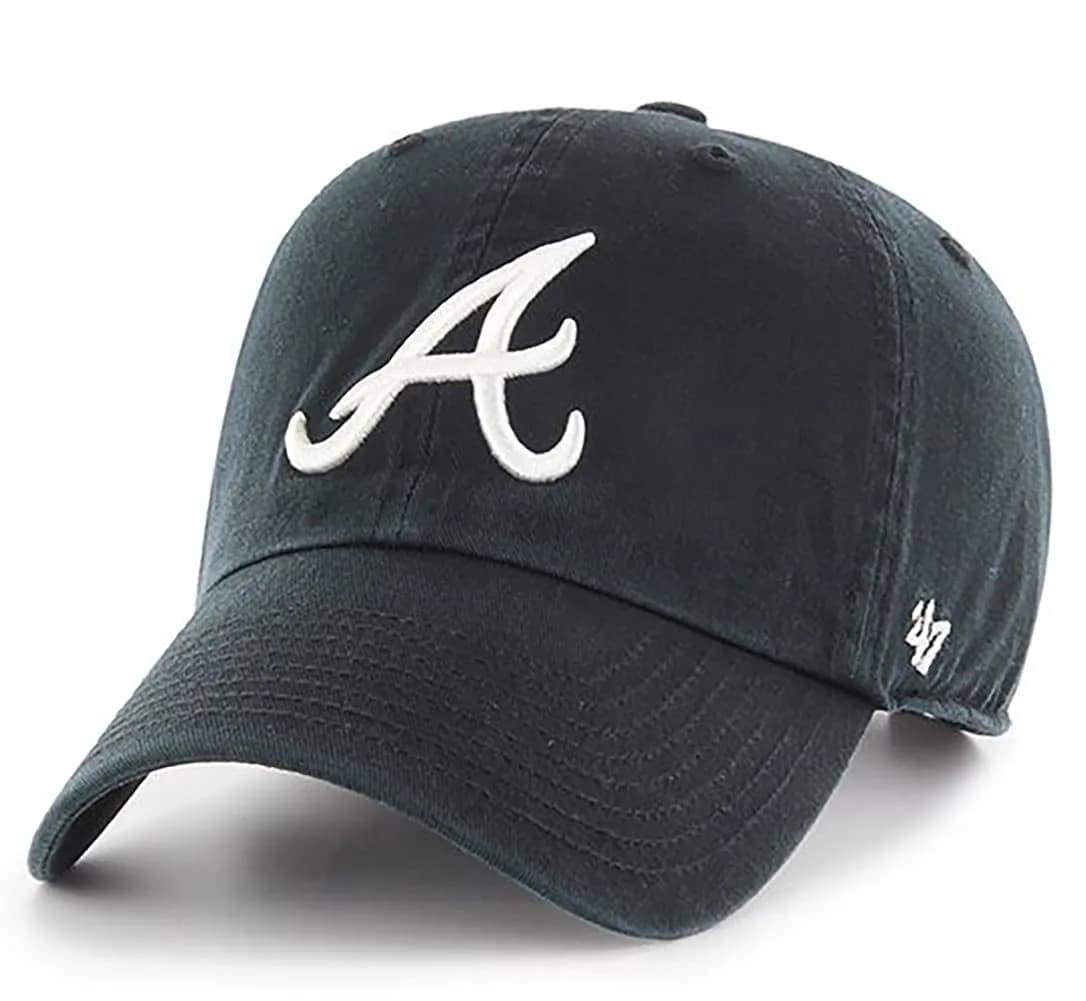 47 MLB Black White Clean Up Adjustable Hat Cap | One Size Fitted Baseball Cap for Adults