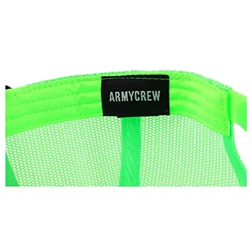 Armycrew Oversize XXL Low Profile Two Tone Mesh Back Trucker Baseball Cap - Black Neon Green | Big Head Fit thumbnail 4